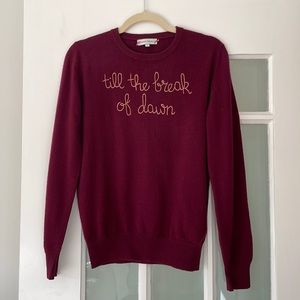 Lingua Franca “Till The Break of Dawn” Cashmere Crewneck Sweater.
